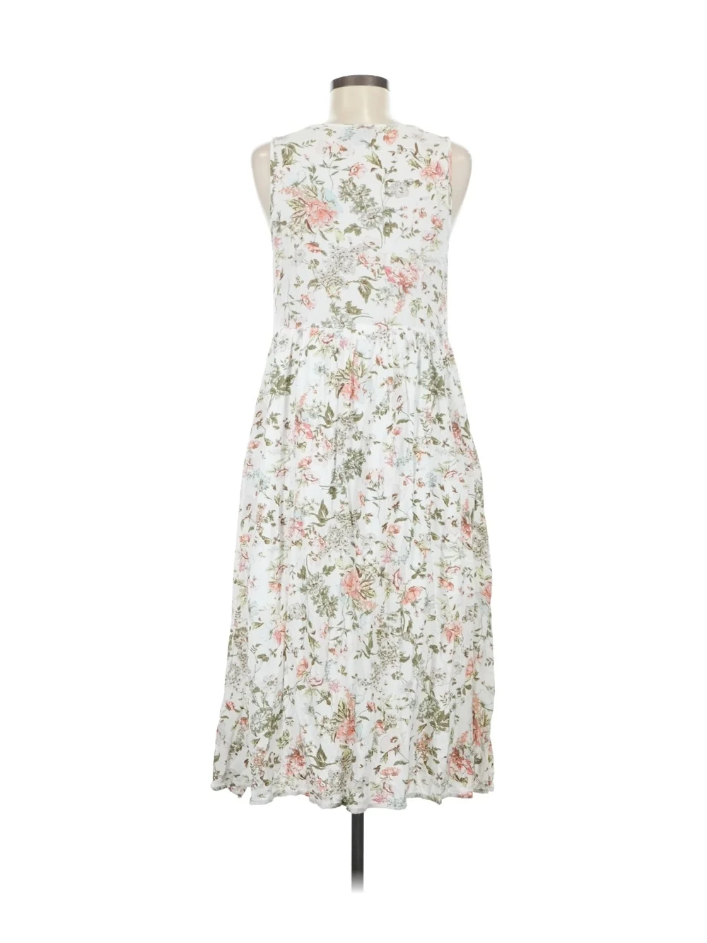 Frye White Floral Maxi Dress with Pink and Green Print - Picture 4 of 4